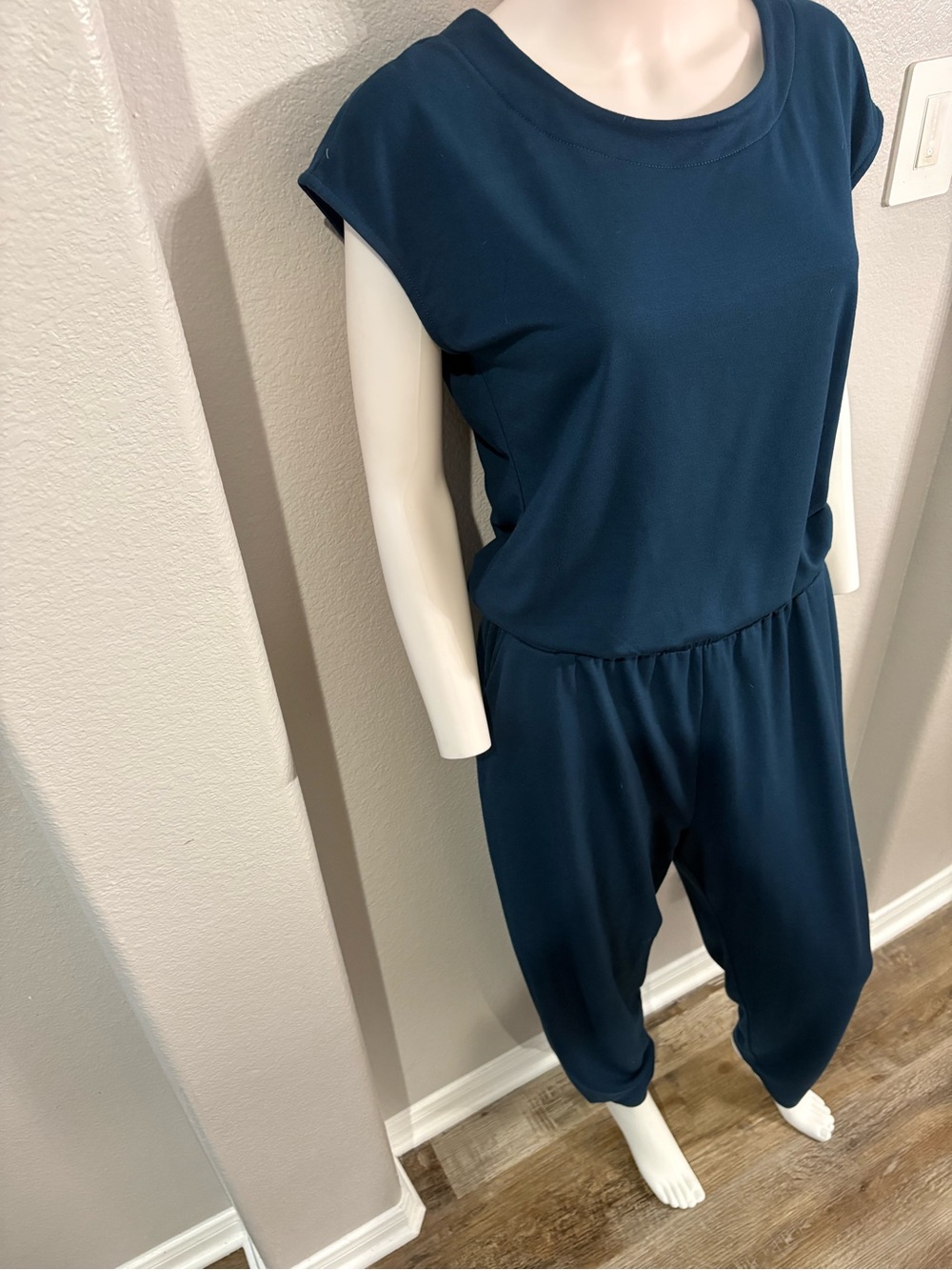 Lisa Rinna Collection Teal Short Sleeve Jumpsuit